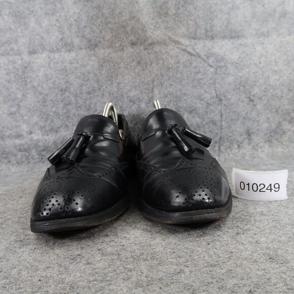 Florsheim Shoes Men 7.5 Loafer Tassel Leather Black Classic Slip On Dress Formal
